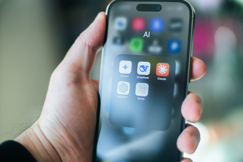AI tools and applications on a smartphone